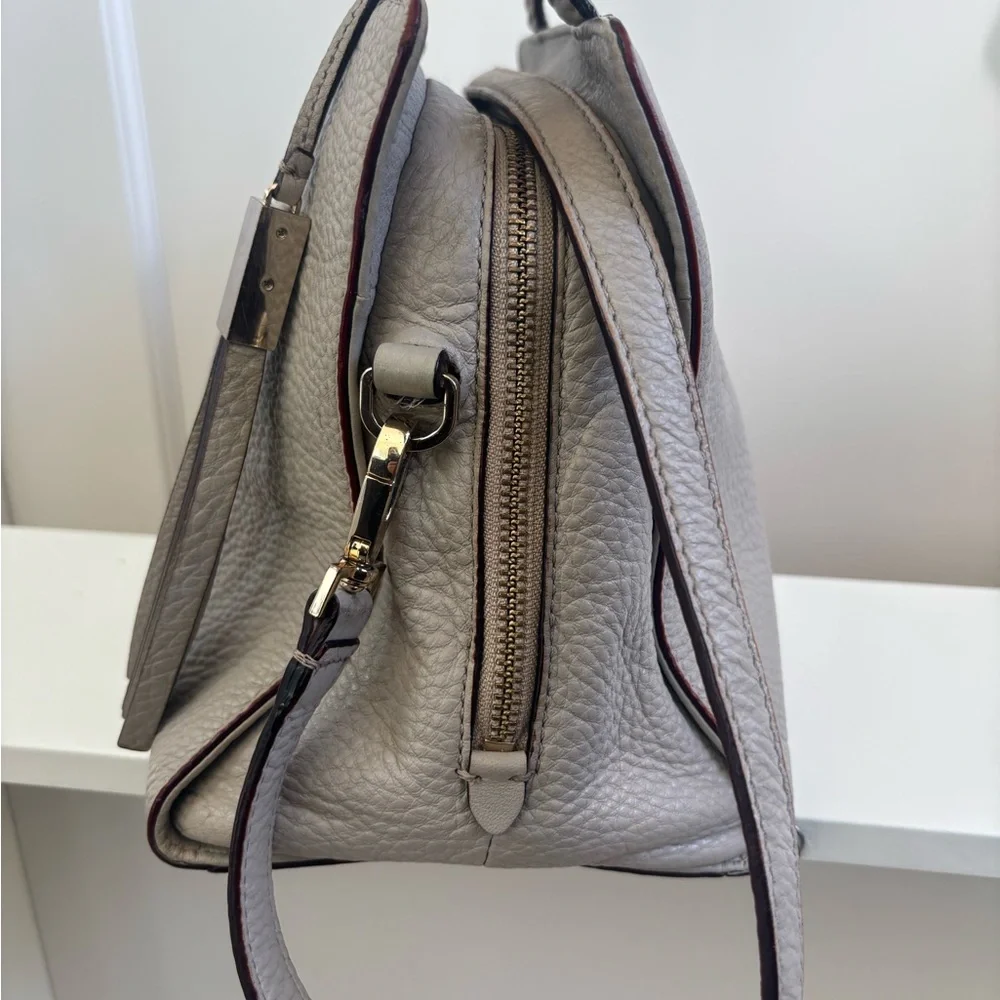 Kate Spade Grey Street Pebbled Taupe Leather Satchel Tassel WKRU3169 Handbag